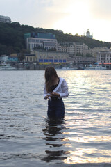 child playing on the beach