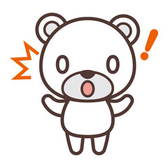 Surprised cute polar bear character 驚くかわいい白熊のキャラクター