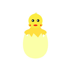 childish illustration of cute baby chick