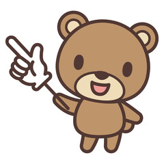 Cute bear character holding a pointer-指示棒を持っているかわいいクマのキャラクター