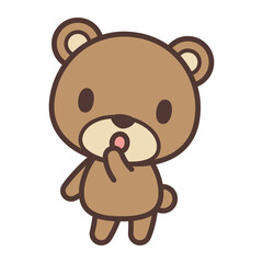 Cute bear character listening to the story-なるほどという表情のかわいいクマのキャラクター