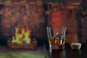 A drink and a mince pie for santa