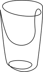 glass for water outline black continuous
