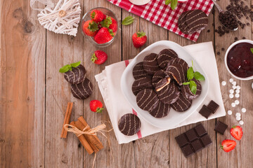 Soft cakes with strawberry. 