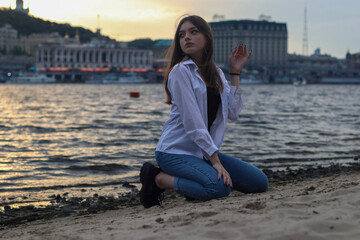 Attractive young woman on the beach