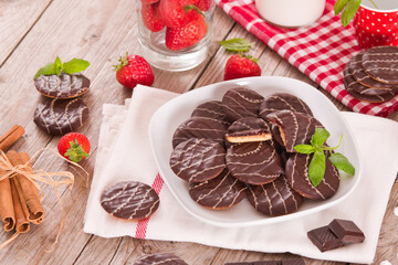 Soft cakes with strawberry. 