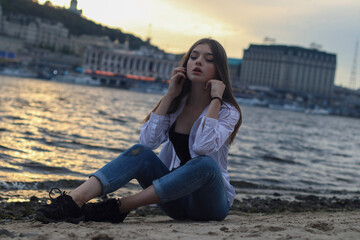 Attractive young woman on the beach