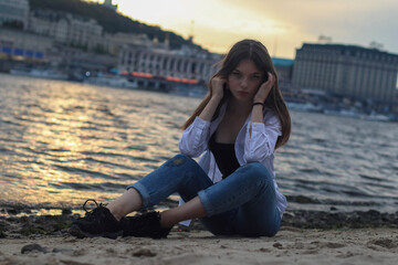 Attractive young woman on the beach