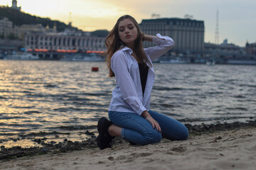 Attractive young woman on the beach