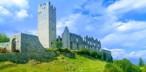 Italian Castle Belfort and blue skies