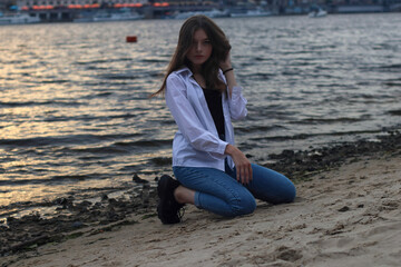 Attractive young woman on the beach