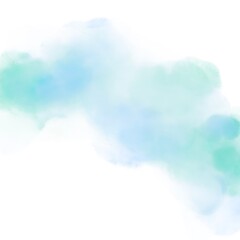 Abstract delicate watercolor background with spots in cold colors. blue, sea wave, emerald, ultramarine￼