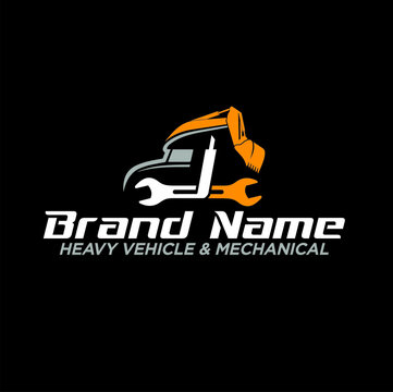 logo template for heavy vehicle & mechanical service.