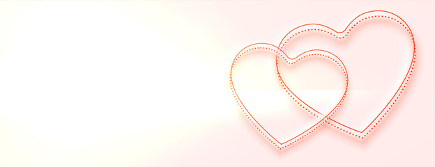 beautiful hearts banner with text space