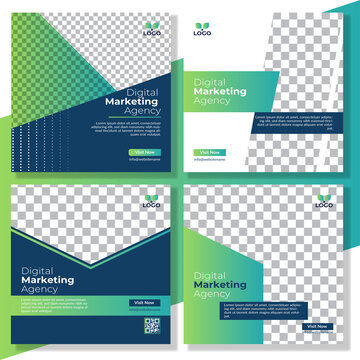 Digital marketing social media post banner template design