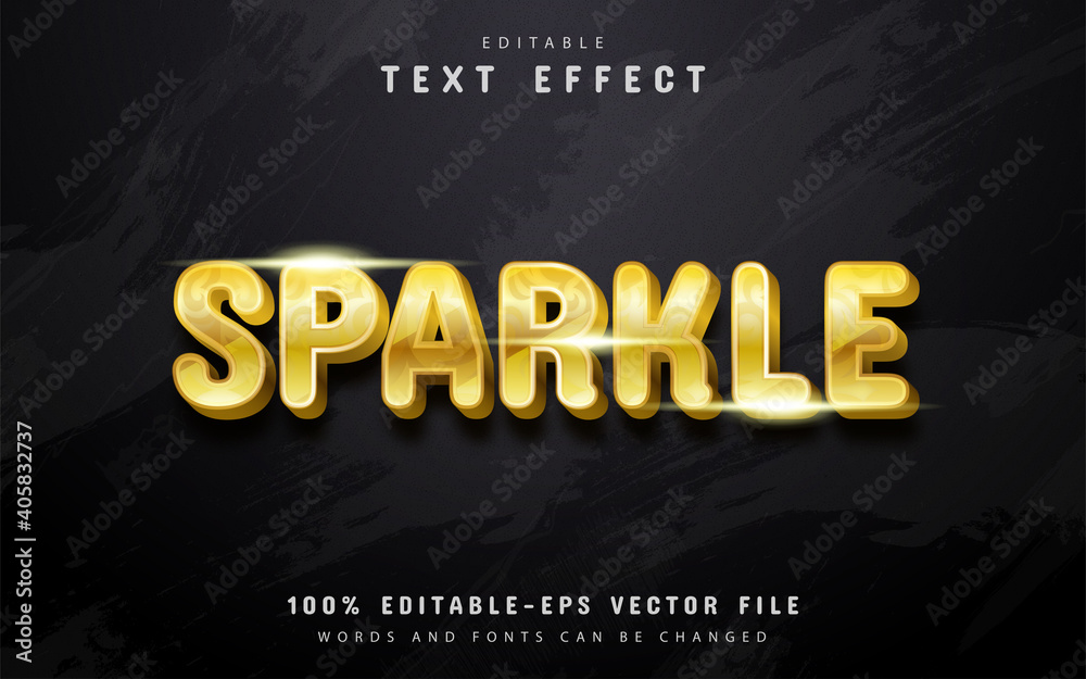 Wall mural gold sparkle text effect