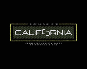 Vector illustration of text graphics, CALIFORNIA. suitable for the design of t-shirts, shirts, hoodies, etc.