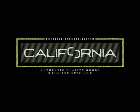 Vector illustration of text graphics, CALIFORNIA. suitable for the design of t-shirts, shirts, hoodies, etc.