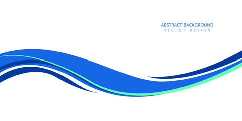 White abstract banner, blue stripe in the form of a wave. Graphics for text and message boards, infographic design.