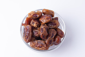 Date fruit on white background