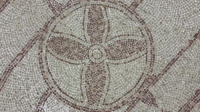 Cobblestone ornament. Aerial view of a drone.