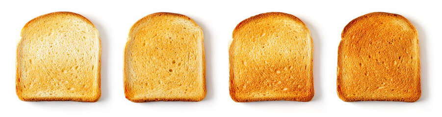 Set of Sliced Toast Bread, from above - obrazy, fototapety, plakaty