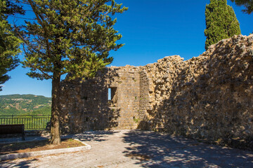 The remains of remains of Rocca Aldobrandesca, a 9th century fort in the historic medieval village of Semproniano in Grosseto Province, Tuscany, Italy
