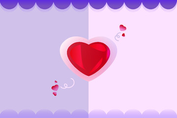 Fototapeta na wymiar Valentine's Day cards, purple and pink art paper,Vector illustration
