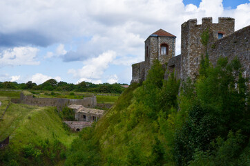 Fototapeta na wymiar Dover Castle fortified wall.