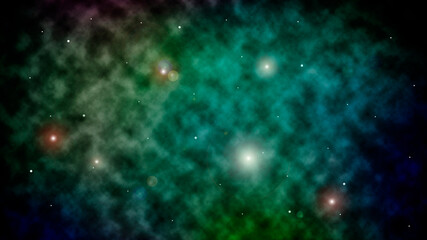 Fototapeta na wymiar Beautiful colorful cosmic illustration with stars