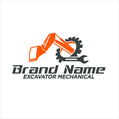 logo template for excavator mechanical service.