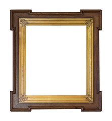 Wooden frame for paintings, mirrors or photo isolated on white background