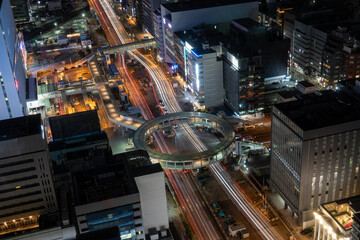 新横浜駅前の夜景　night view of  Shin-Yokohama station