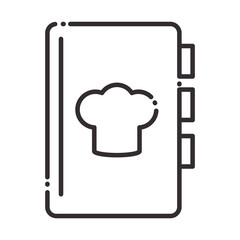 chef, recipe book kitchen utensil line style icon