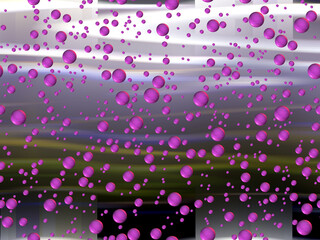 Purple pink bubbles, spheres, galaxy design, 3d illustration abstract background with bubbles