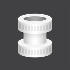 HDPE compression coupling fittings vector icon. Pvc or plastic material to connection or join tube, pipe and hose. Working under pressure for plumbing, irrigation sprinkler and electrical conduit syst