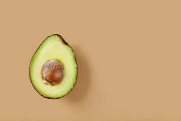 avocado on a beige background