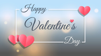Happy valentines day with Abstract bokeh light background