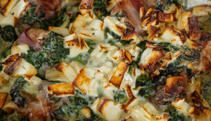 Schweinemedaillons im Speck Mantel und Spinat Gorgonzola 