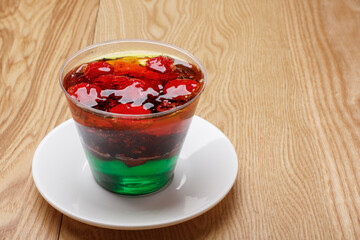 fres strawberry jelly in glass jar