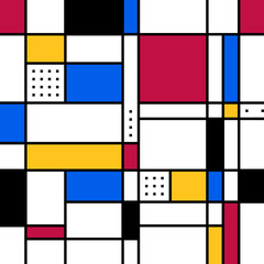 Abstract Geometric Pattern in the Style of Piet Mondrian