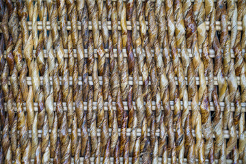 Closed up of wood weave craft textured background