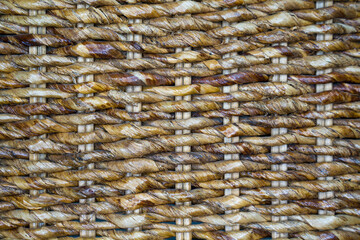 Closed up of wood weave craft textured background