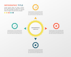 Infographic template. Vector infographic element template in flat style. Vector illustration.