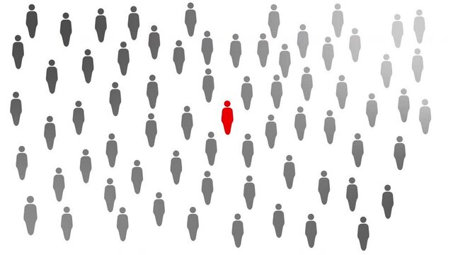 Multi Million man Pop Up on Screen for Social and Crowd Illustration Animation on White Background