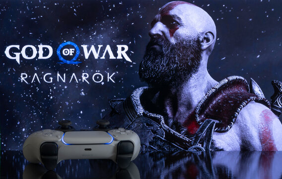 God Of War Ragnarok, the new exclusive Playstation game with Dual Sense  controller, 15th jan, 2021, Sao Paulo, Brazil Stock Photo | Adobe Stock
