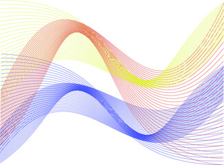 Abstract waves with primary colors background. Geometric shapes and lines isolated on white. dynamic design. Futuristic background design ideas. 3d design. Architecture mesh drawing. Intersections