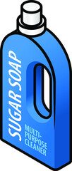 A bottle of sugar soap multi-purpose cleaner.