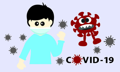 Protective face mask against and stop corona virus,Covid-19.