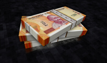 Indian rupee money banknotes pack illustration